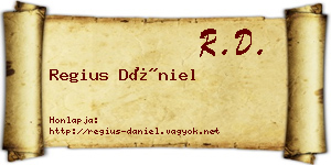 Regius Dániel névjegykártya